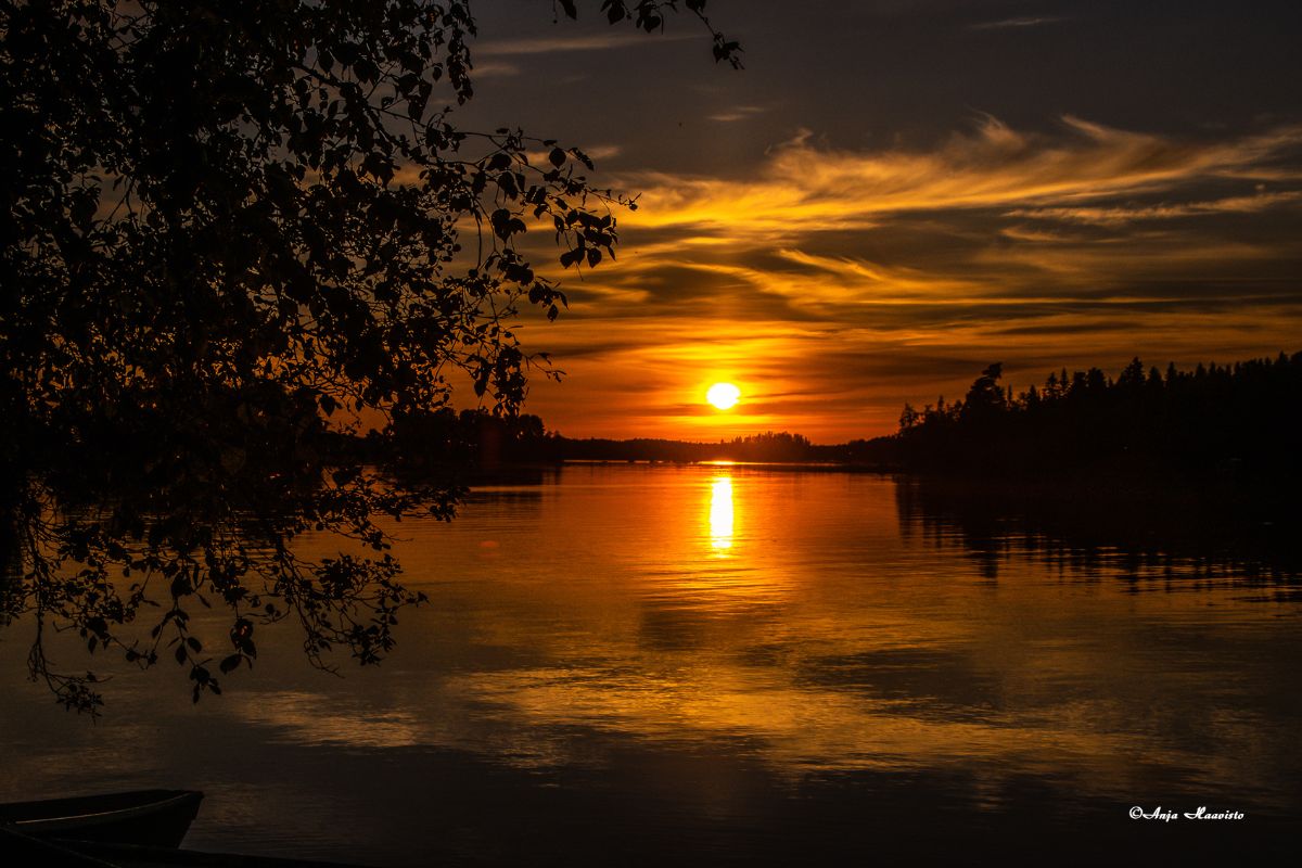 At sunset in Finland.