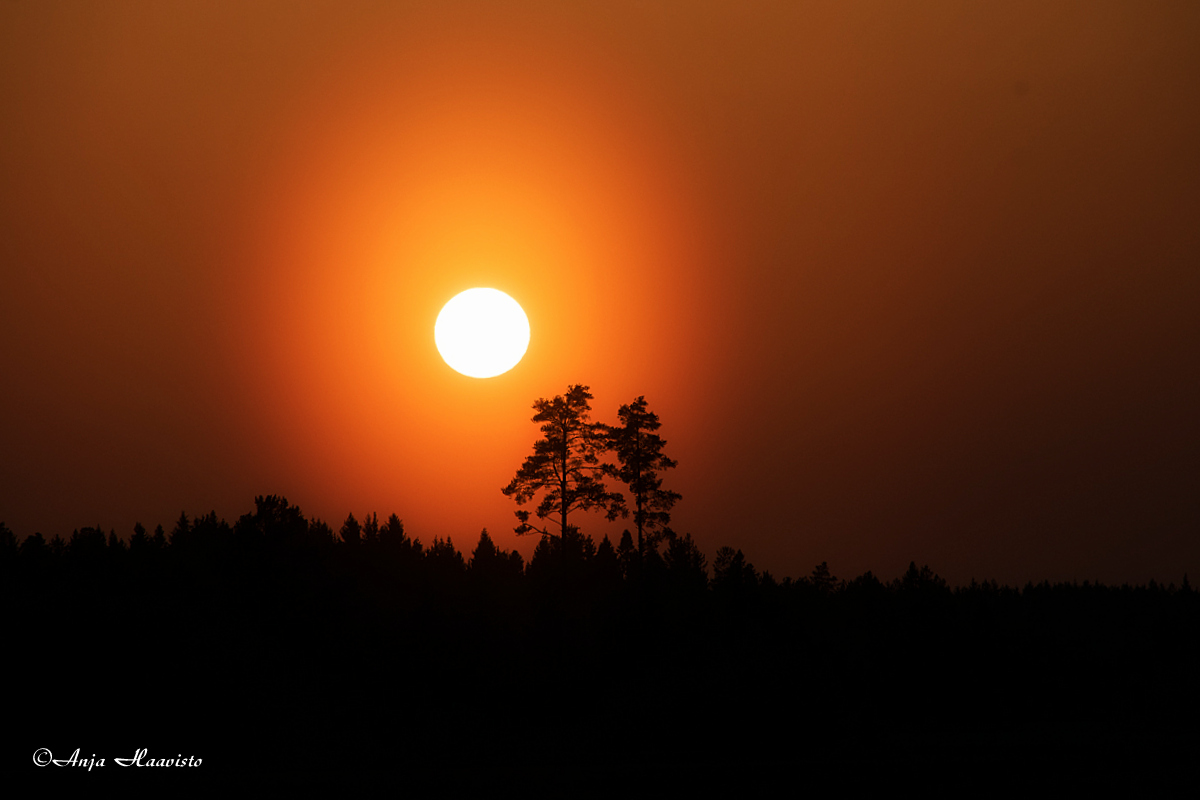 At sunset.