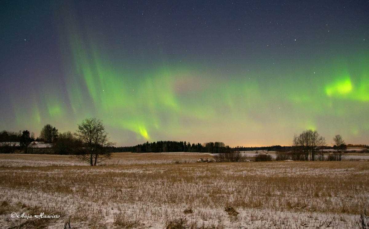 Northern lights photographed in Finland.