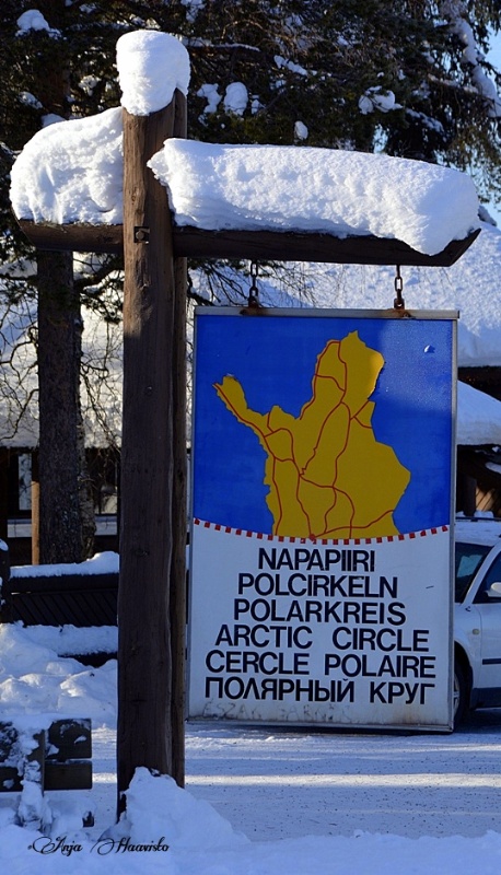 The boundary of the Arctic Circle.